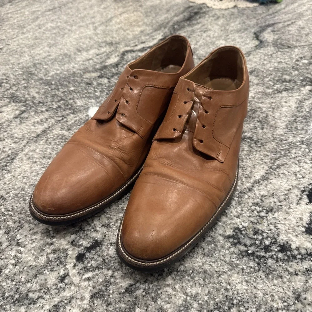 Cole Haan Warren Men 13 W Oxford Leather Casual Dress Shoes Cap Toe Brown C20153